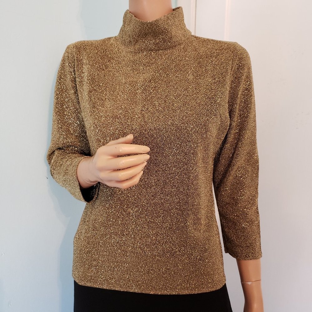 NWT Calvin Klein Metallic sparkle Gold Top.